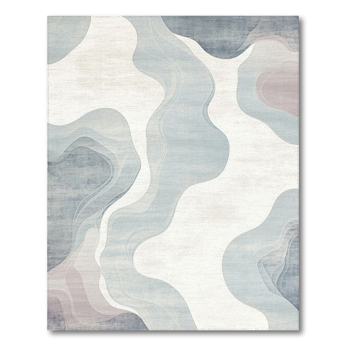 Wavy Blue Gray Fluid Rug