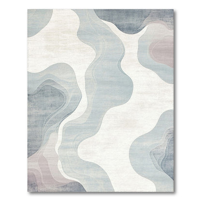 Wavy Blue Gray Fluid Rug