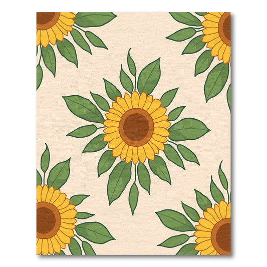 Golden Sunflower Garden Border Rug