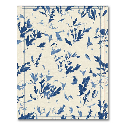 Blue Garden Floral Vines Rug
