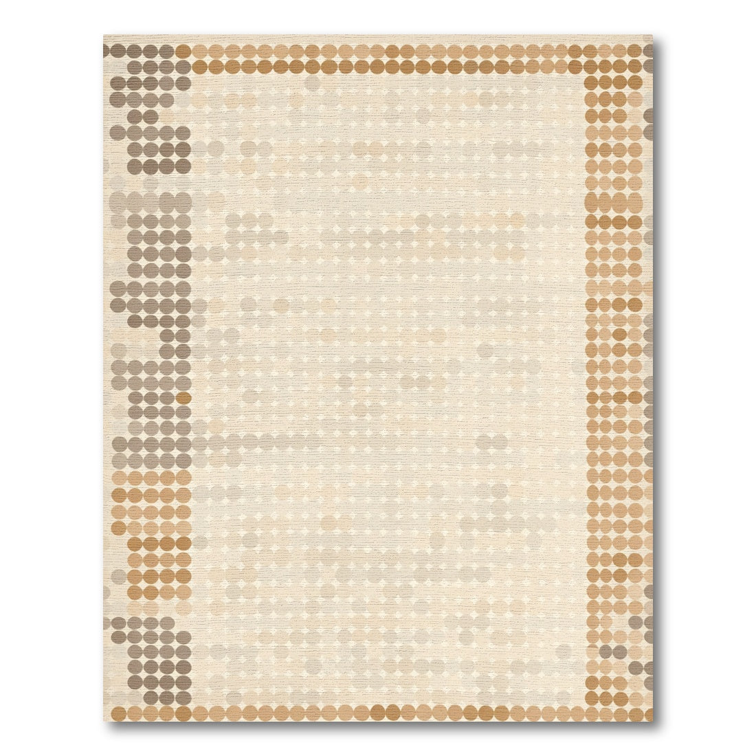 Neutral Tone Gradient Dotted Border Rug