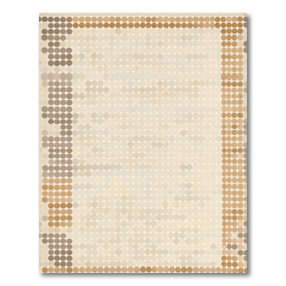 Neutral Tone Gradient Dotted Border Rug