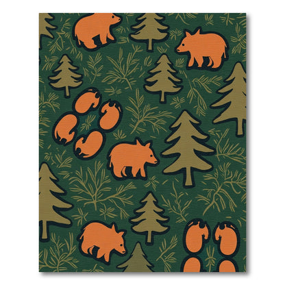 Woodland Forest Animals Bears Trees Rug