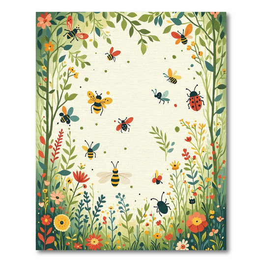 Whimsical Meadow Insects In Bloom Rug