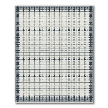 Grey Diamond Lattice Geometric Rug