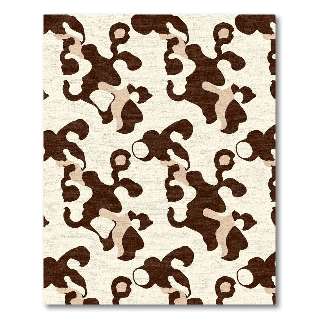 Abstract Brown and Cream Organic Shapes Rug