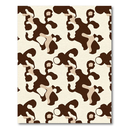 Abstract Brown and Cream Organic Shapes Rug