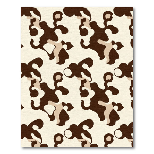 Abstract Brown and Cream Organic Shapes Rug