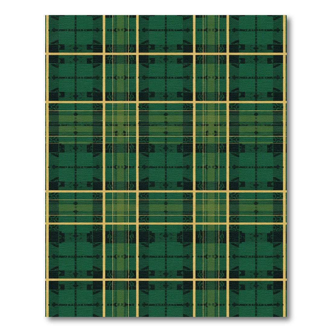 Forest Green Yellow Plaid Squares Rug