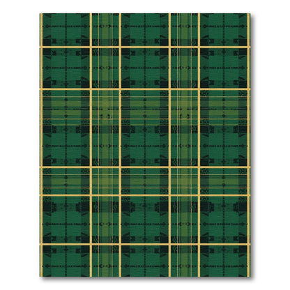 Forest Green Yellow Plaid Squares Rug