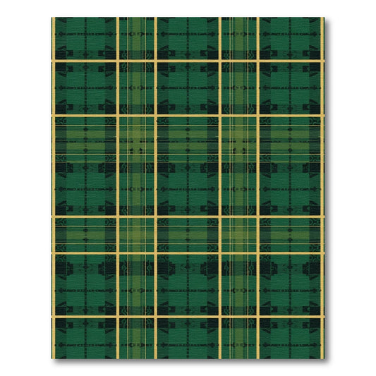 Forest Green Yellow Plaid Squares Rug