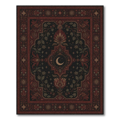 Red Celestial Floral Persian Area Rug