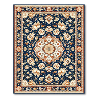 Medallion Navy Persian Floral Medallion Area Rug