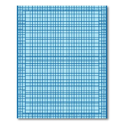 Ocean Blue Grid Lines Rug