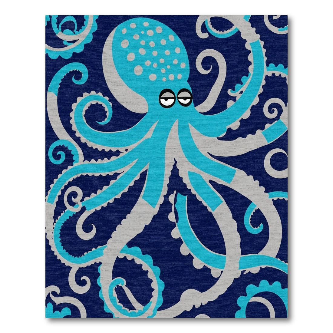 Oceanic Blue Octopus Swirls Rug