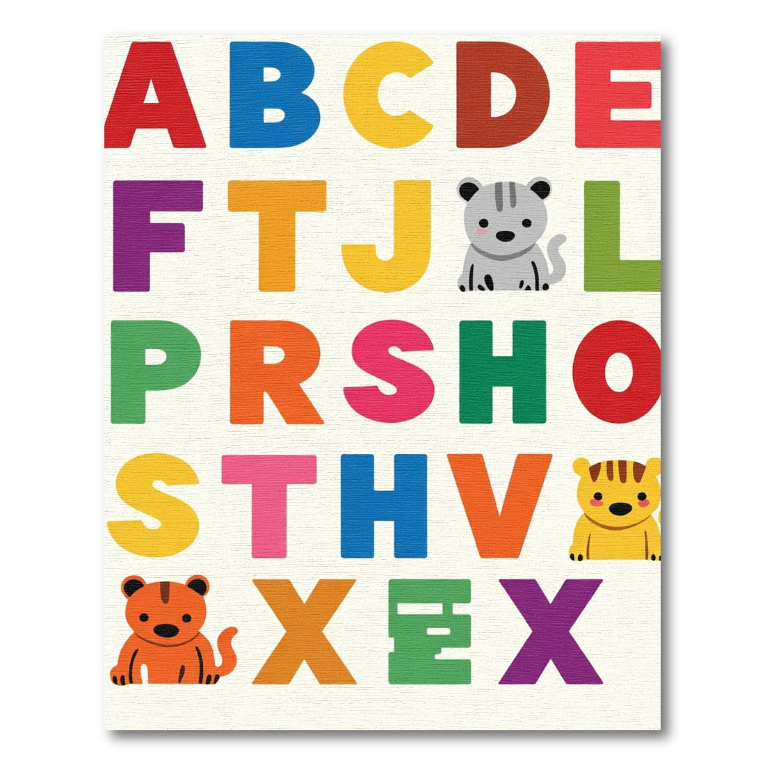 Alphabet Animals Colorful Letter Rug