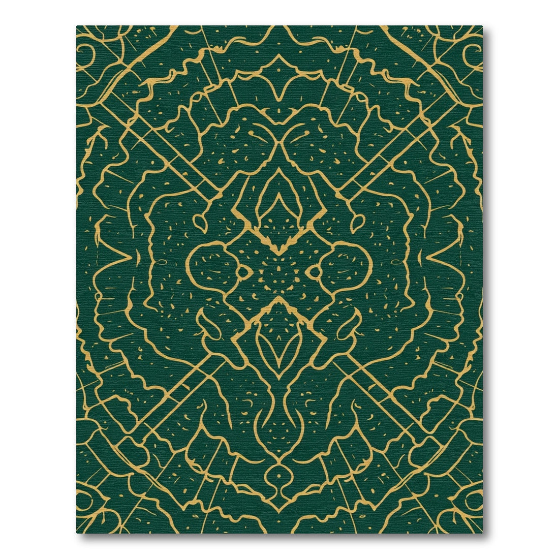 Emerald Gold Intricate Medallion Rug