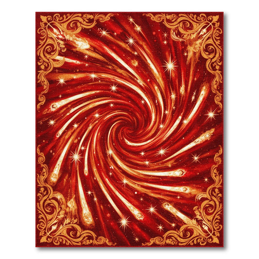 Abstract Area Red Swirl Vortex Area Rug