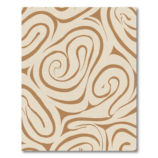 Earthy Brown Swirl Abstract Rug