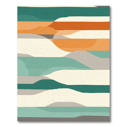 Terracotta Teal Abstract Horizon Rug