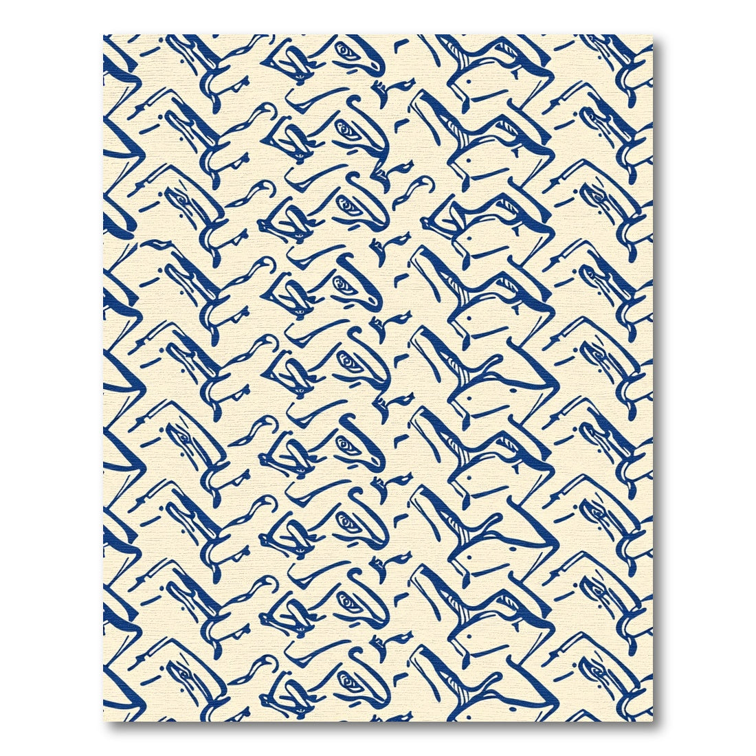 Blue Whimsical Horse Silhouette Rug