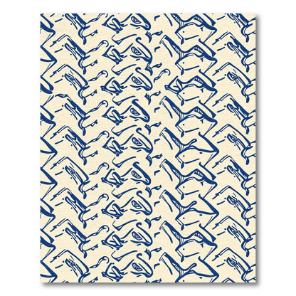 Blue Whimsical Horse Silhouette Rug