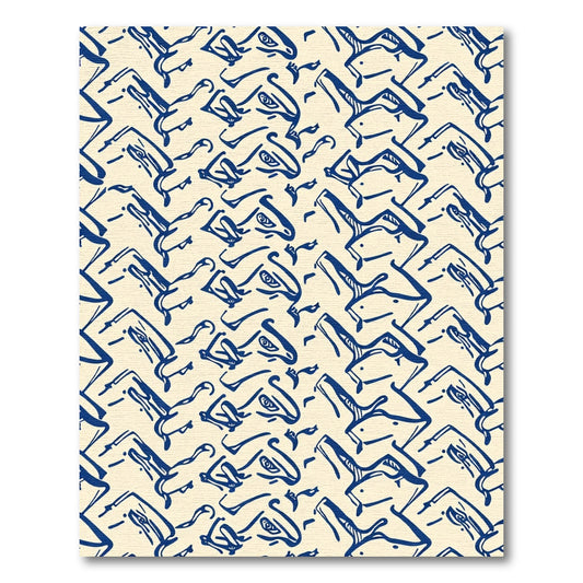 Blue Whimsical Horse Silhouette Rug