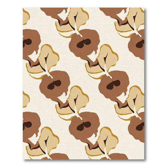 Organic Abstract Midcentury Earth Tones Rug