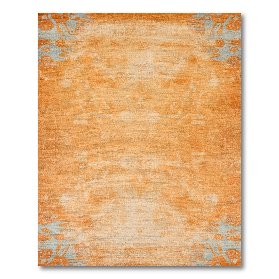 Orange Distressed Vintage Area Rug