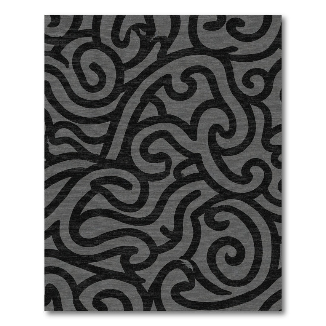 Monochrome Swirl Abstract Line Art Rug