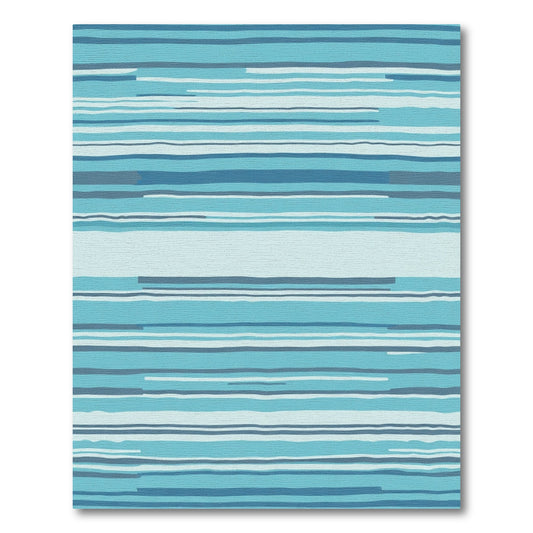 Coastal Blue Horizon Stripe Rug