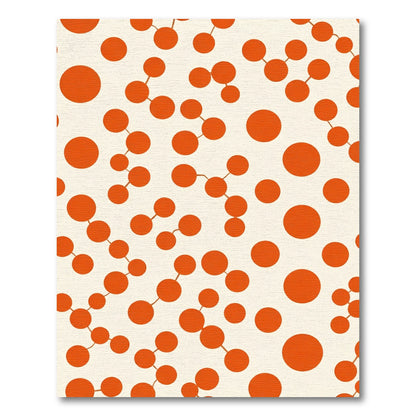 Orange Atom Cluster Geometric Rug