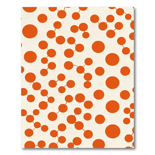 Orange Atom Cluster Geometric Rug
