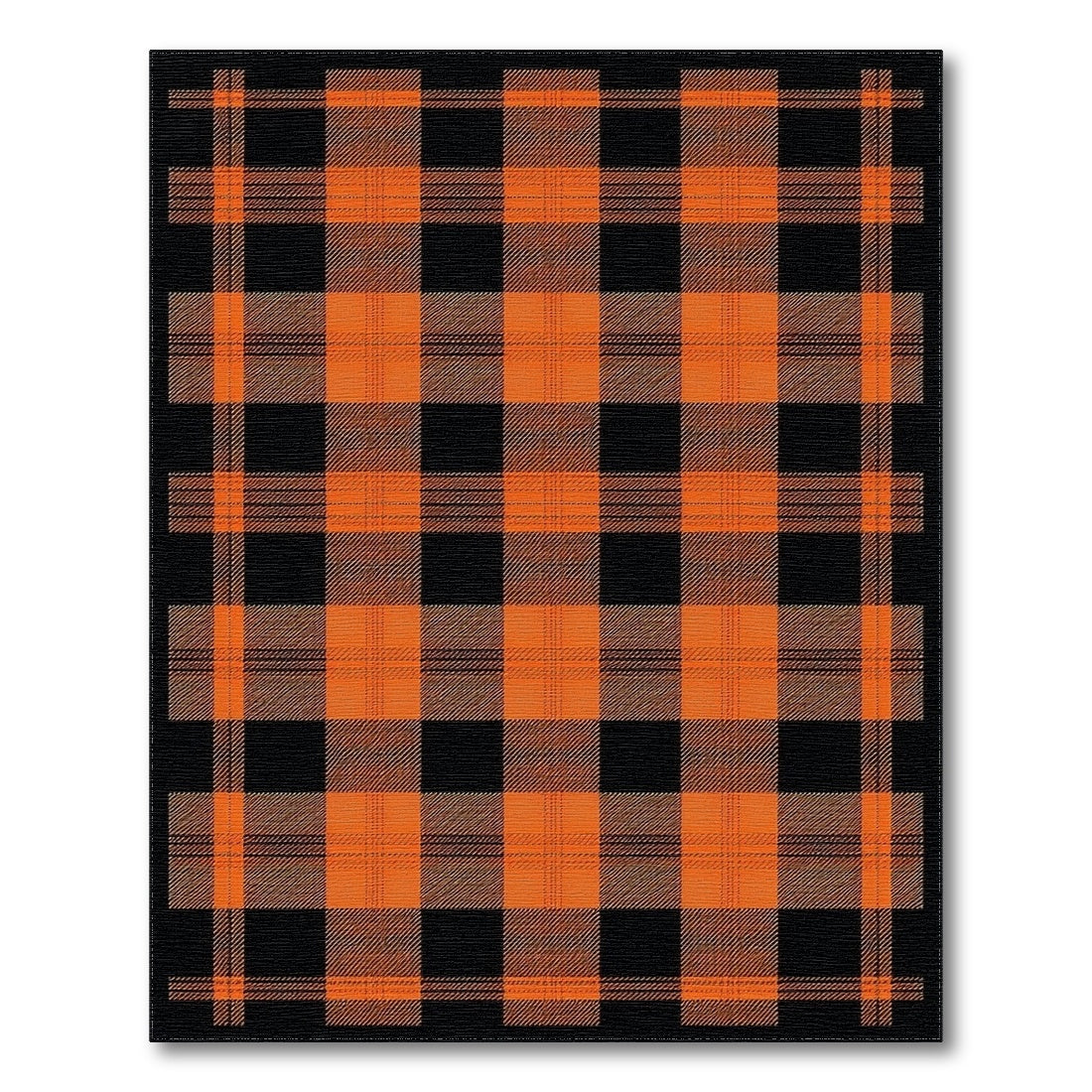 Geometric Modern Orange Buffalo Plaid Area Rug