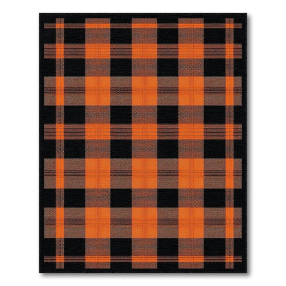 Geometric Modern Orange Buffalo Plaid Area Rug