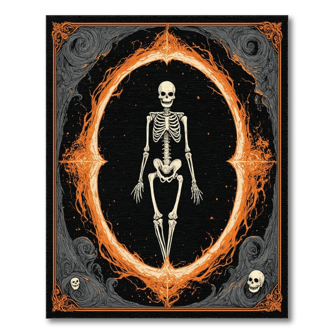 Gothic Skeleton Flame Area Rug