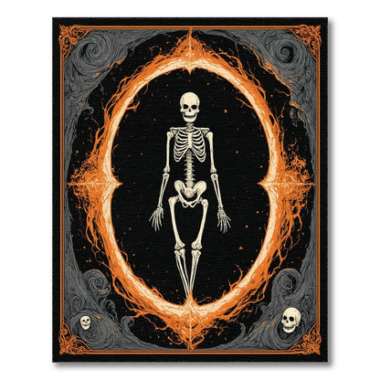 Gothic Skeleton Flame Area Rug
