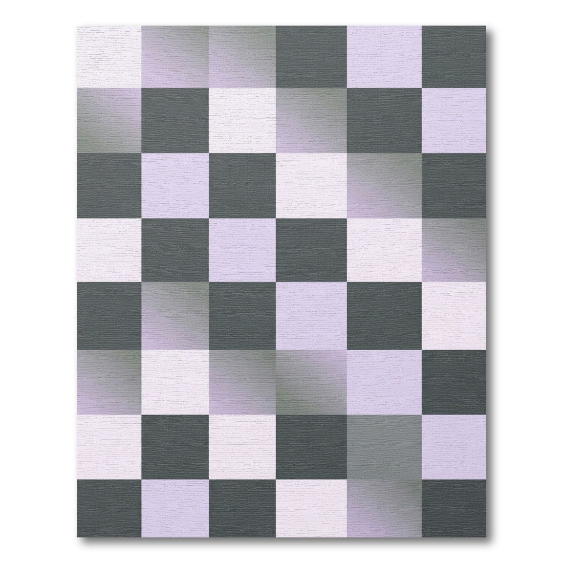 Modern Gray Lavender Checkerboard Squares Rug