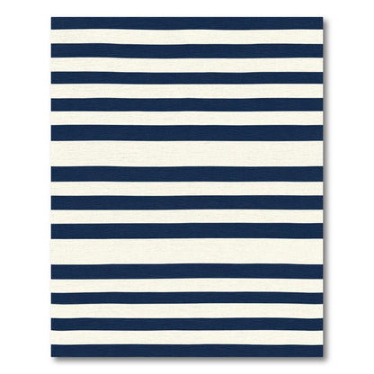 Classic Navy White Horizontal Stripe Rug