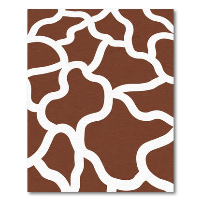 Brown White Naturalistic Spots Rug