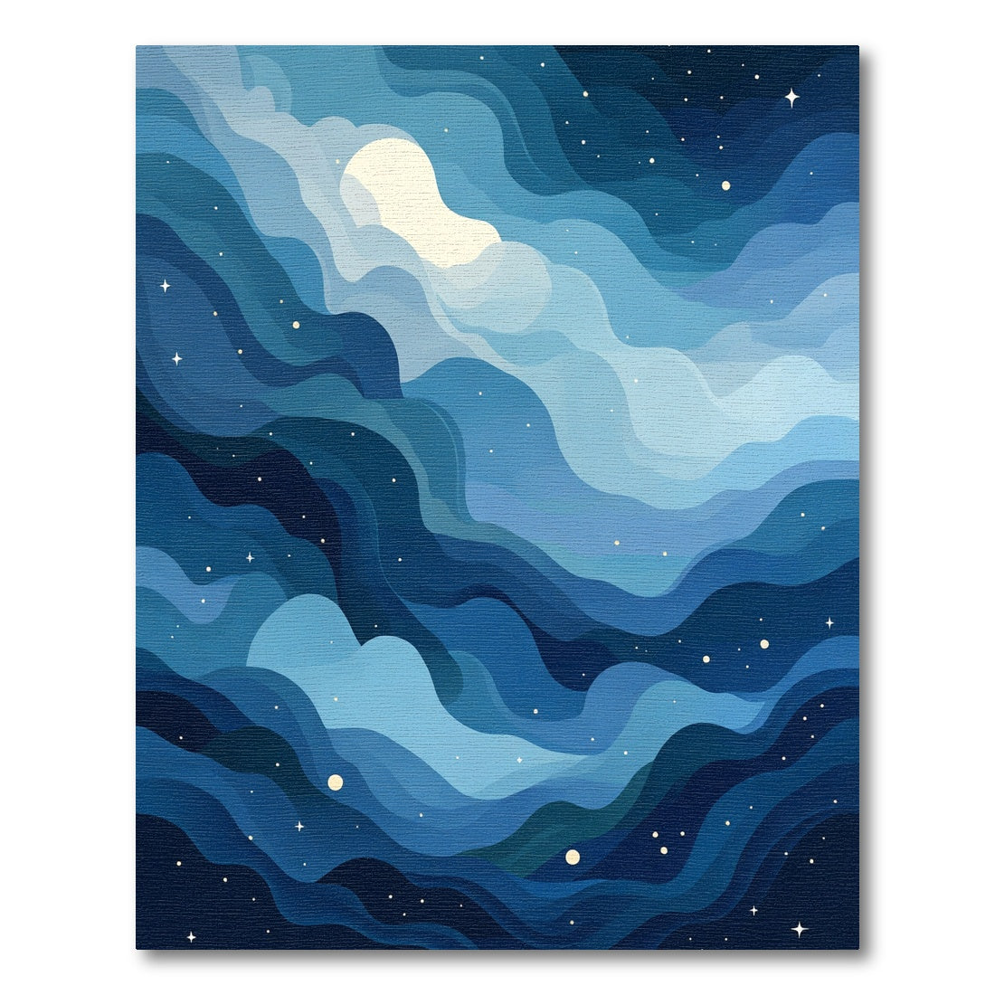 Deep Blue Celestial Wave Galaxy Rug