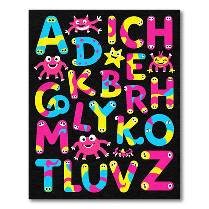 Playful Alphabet Monsters Colorful Abc Rug