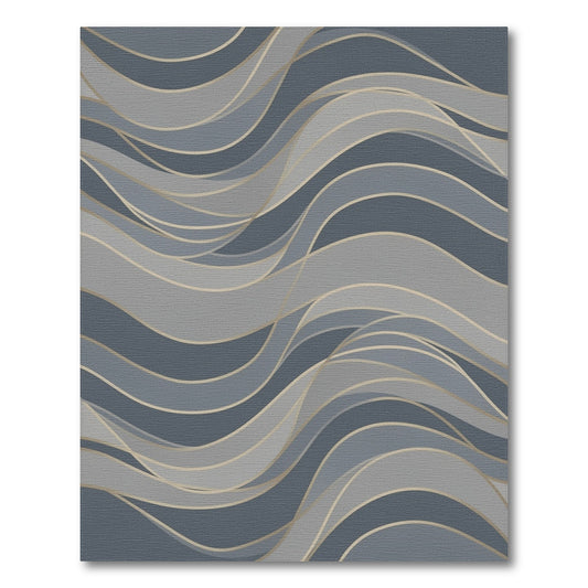 Grey Wavy Abstract Area Rug