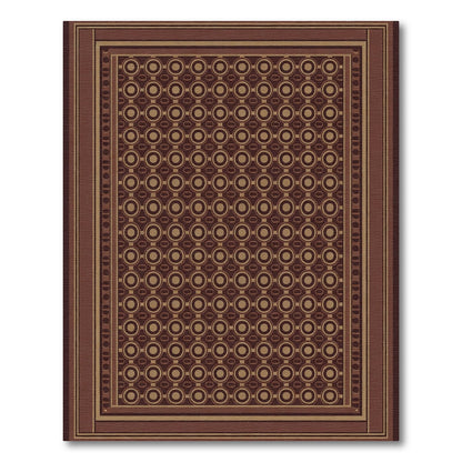 Chocolate Brown Geometric Circle Rug