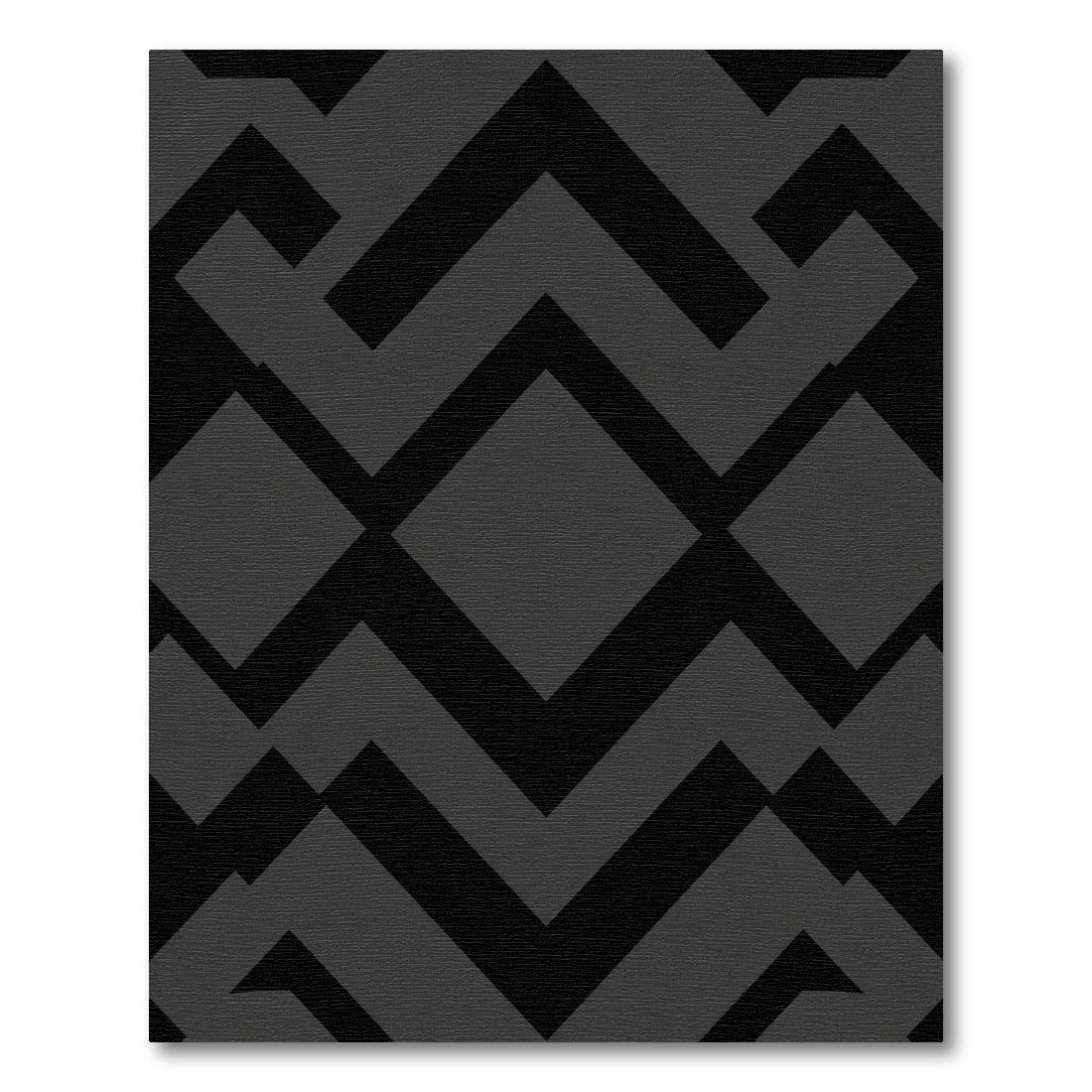 Dark Gray Geometric Chevron Diamond Rug