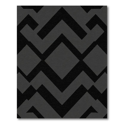 Dark Gray Geometric Chevron Diamond Rug