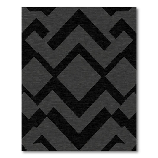 Dark Gray Geometric Chevron Diamond Rug