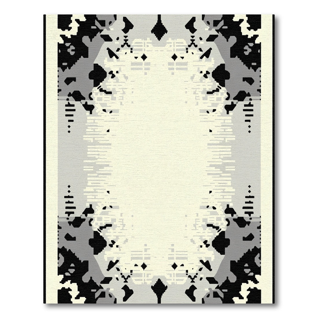 Monochrome Fragmented Frame Rug