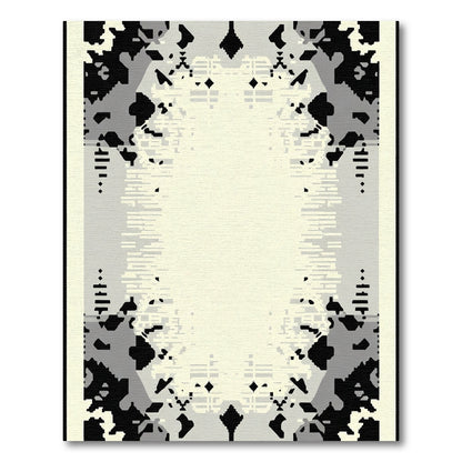 Monochrome Fragmented Frame Rug