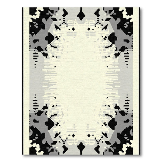 Monochrome Fragmented Frame Rug